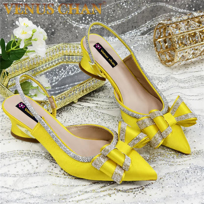 Elegant high-heeled peep toe sandals for women featuring a luxurious crystal chain decoration, perfect for parties and special occasions.