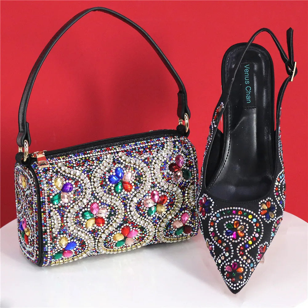 Beautifully paired fuchsia shoe and bag set for women's fashion, capturing the essence of contemporary style with comfortable fit and elegant design.