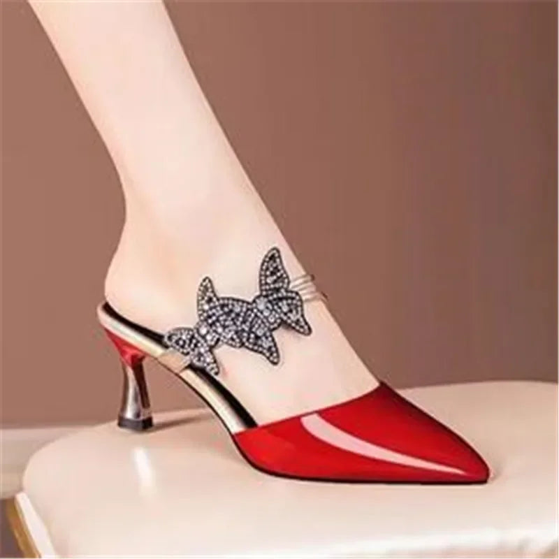 Chic and fashionable pearl party shoes for women, featuring plush fur upper and stylish slip-on design for an elegant finish.