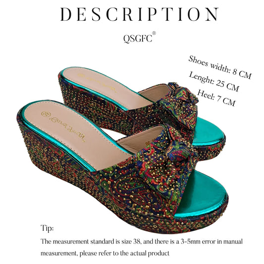 Stylish women's pumps from Hot Trends Area, showcasing exquisite embroidery and a super high wedge heel, ideal for parties, and available in a range of sizes 38-42.