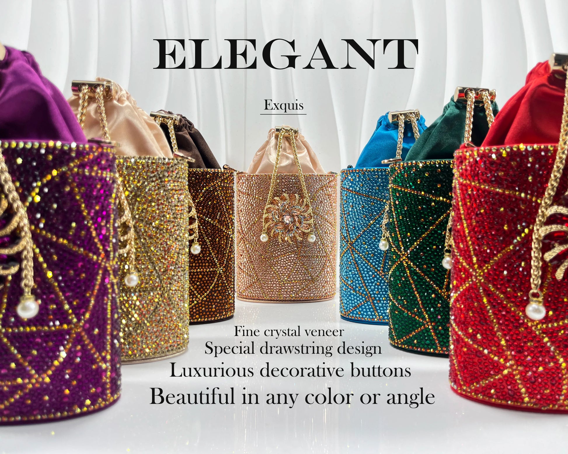 Sophisticated coffee-coloured pumps by QSGFC, designed with a square heel and adorned with sparkling diamonds, ideal for elegant evenings.