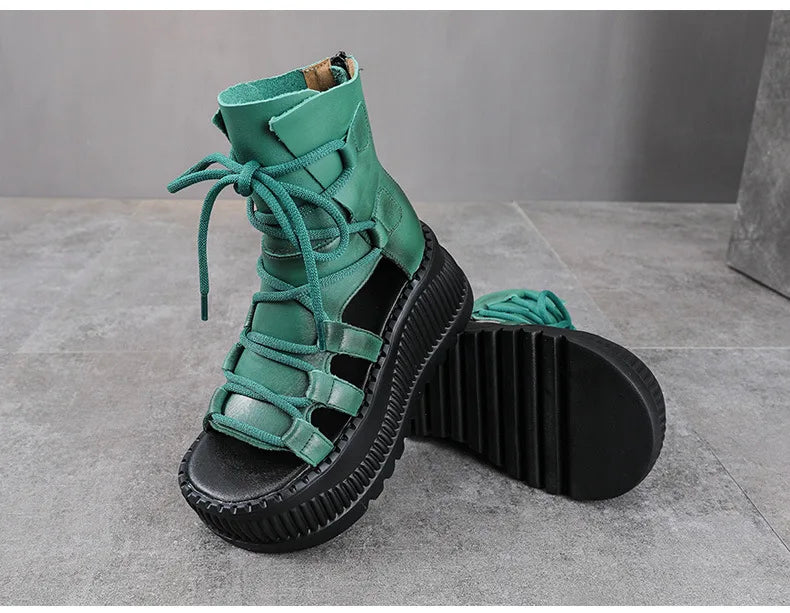 Luxurious Koznoy 8cm Peep Toe Wedge Ankle Booties, highlighting the gorgeous cow leather craftsmanship and timeless summer style for discerning women.