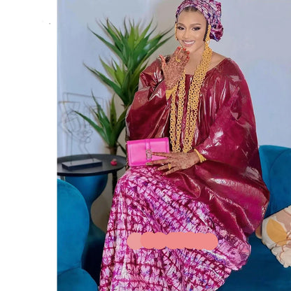 Close-up of the exquisite embroidery lace detailing on the Luxury African Dashiki Bubu Dress, highlighting craftsmanship in a luxurious blue cotton fabric.