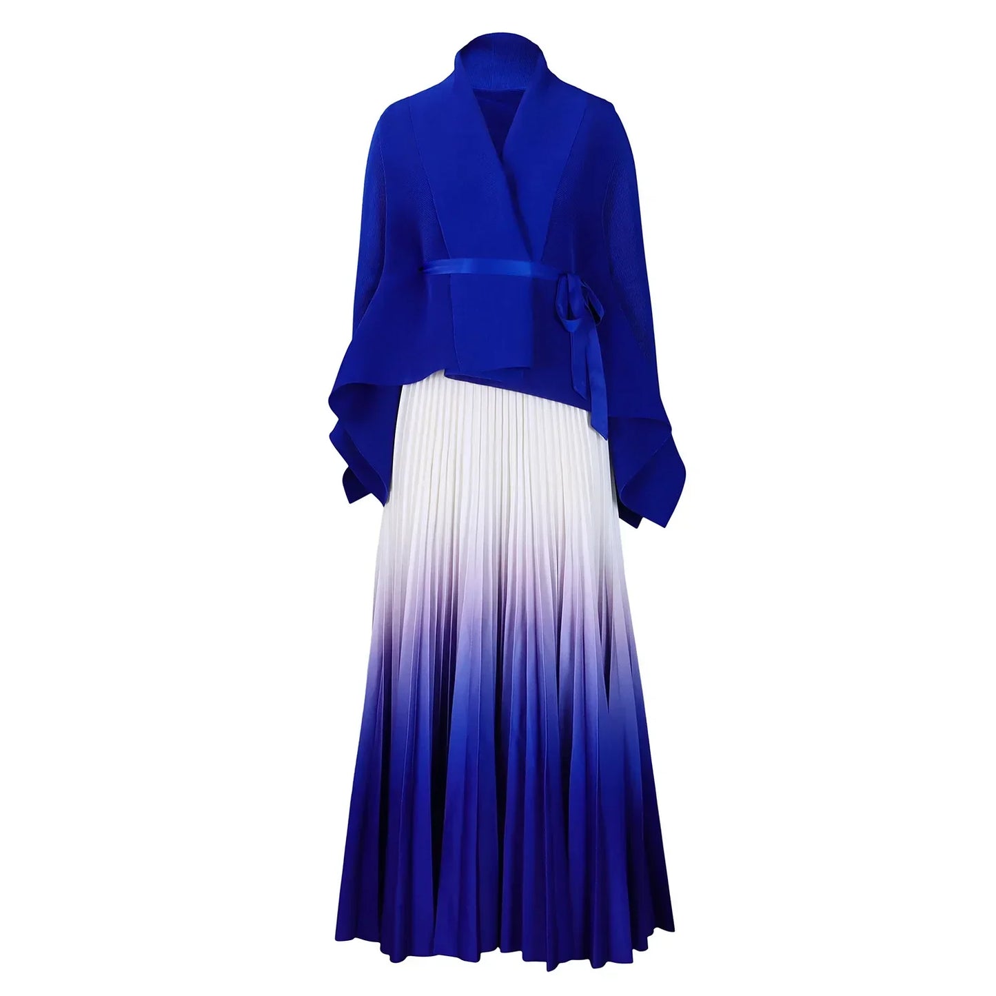 Close-up of CM.YAYA's V-neck blouse, crafted from fine spandex and polyester, highlighting the intricate knit fabric detail.