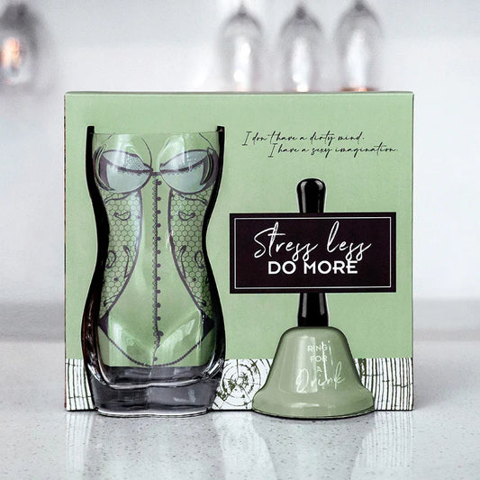 Elegant glass beer stein with unique hand bell motif, ideal for beer lovers seeking a sophisticated drinking experience.