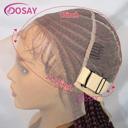 Close-up view of the transparent lace on a premium braided wig, highlighting its seamless fit and realistic appearance for a natural look.