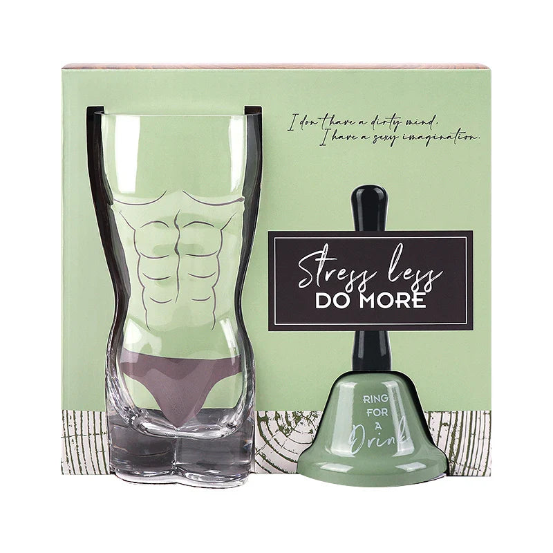 Luxurious glass beer mug with a 400ml capacity, featuring an artistic hand bell design, perfect for special occasions.