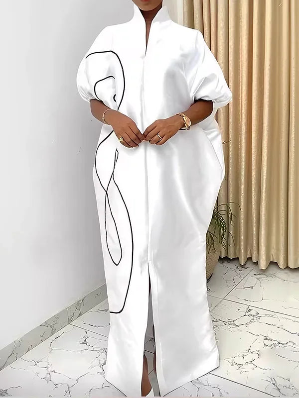 Modigirl Plus Size Muslim Elegant Oversized Abaya Maxi Dress for Women in rich fabric, ideal for Spring/Summer collection, worn for sophisticated occasions.