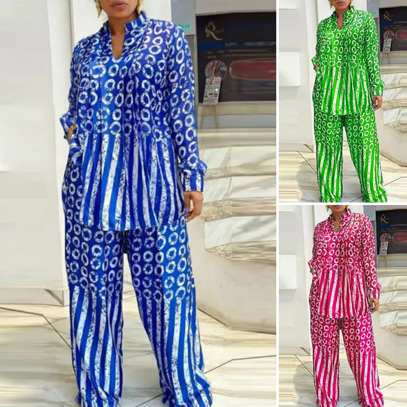 Stylish VONDA women's matching set in dark pink, designed for comfort and elegance, featuring a v-neck collar and full sleeve length.