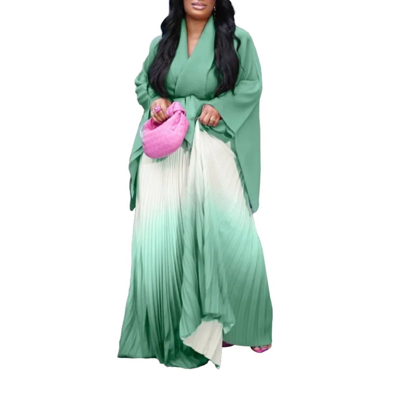 Stylish batwing sleeve blouse from CM.YAYA, designed for middle-aged women, offering a modern yet classic look.