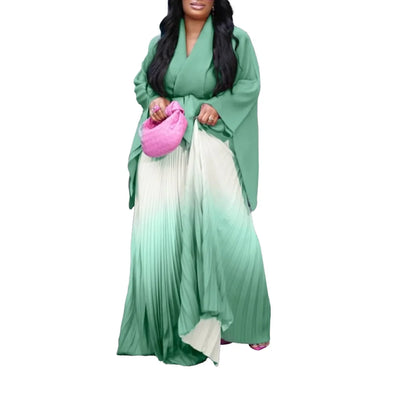 Stylish batwing sleeve blouse from CM.YAYA, designed for middle-aged women, offering a modern yet classic look.