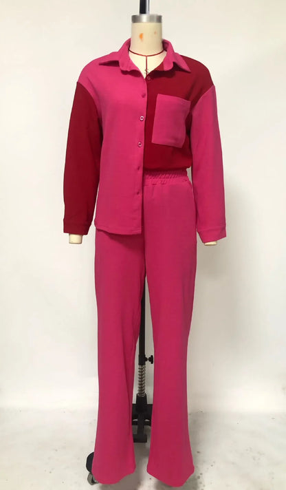 Luxury Women's Tracksuit showcasing the full-length medium stretch pants with high waist for a flattering fit.