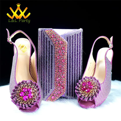 Close-up of the shimmering green crystals on Italian women's platform sandals, highlighting the luxurious details suitable for parties.