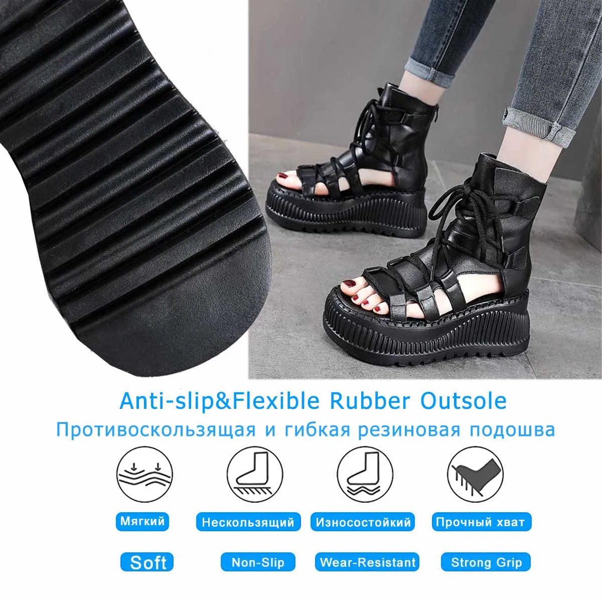 Stylish Koznoy Cow Leather Ankle Booties, combining comfort and high fashion with its unique ethnic design and adjustable ankle support.