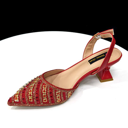 Sophisticated Italian design women’s spike heels and handbag set, showcasing a perfect blend of style and elegance for summer parties.