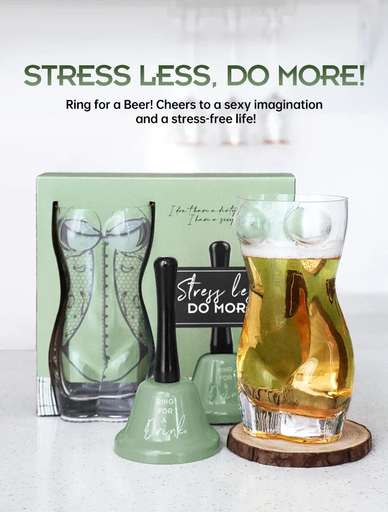 High-quality glass beer stein featuring a creative hand bell design, ideal for gifting to men who appreciate luxury.