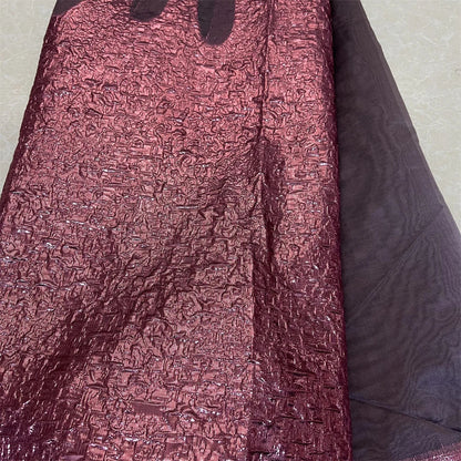 Luxury Nigerian Tulle Lace Fabric in embroidered organza, ideal for bridal gowns, showcasing exquisite craftsmanship.