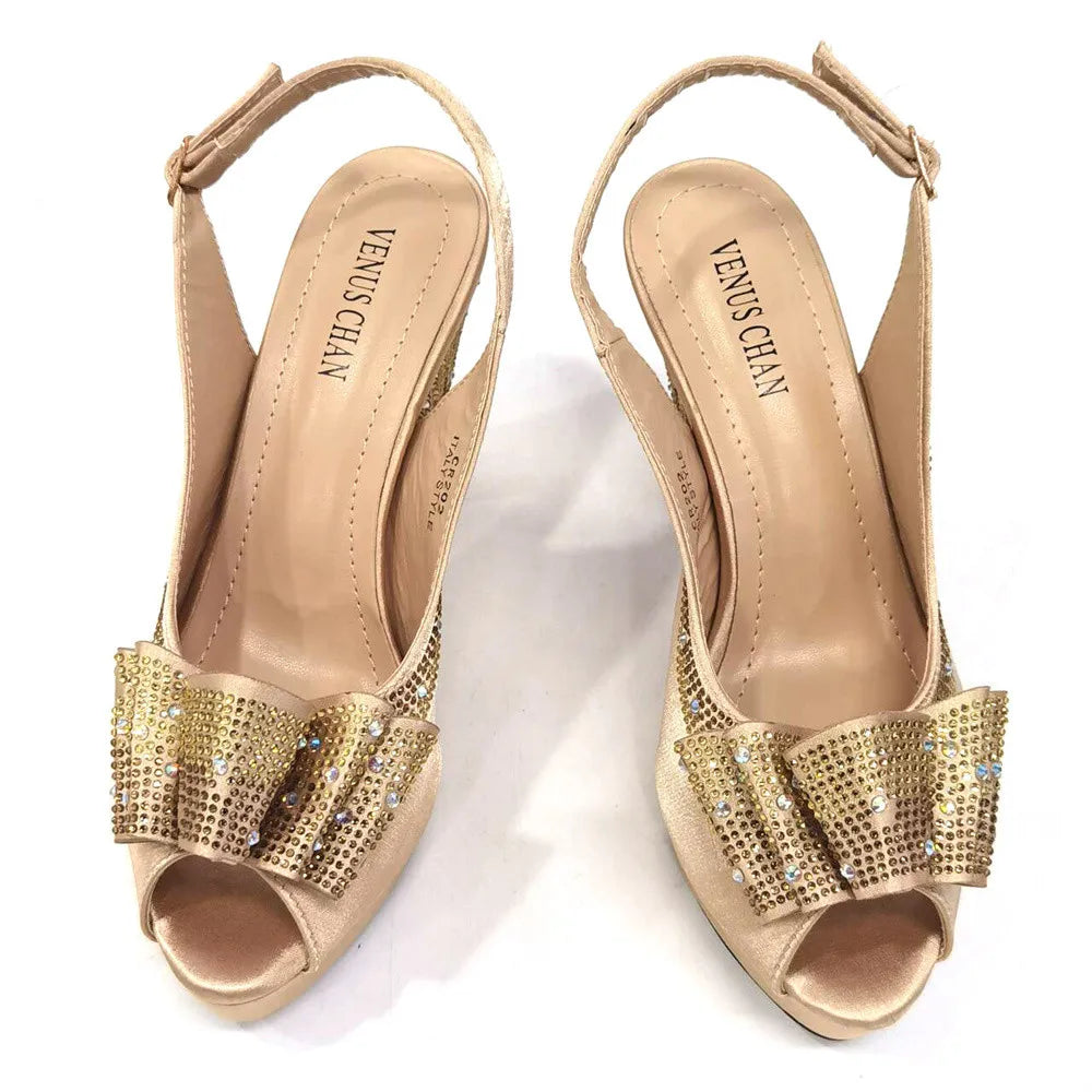 Elegant coffee slingback sandals featuring an 8cm heel, perfect for special occasions, emphasising comfort and sophistication for women's fashion.
