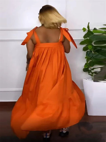 Stylish Wmstar Plus Size Maxi Dress, made from comfortable polyester, designed for middle-aged women looking for elegance in sizes L to 4XL.