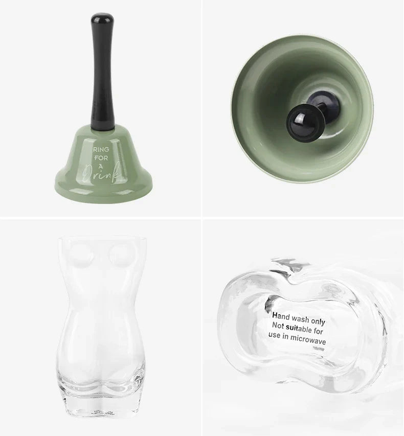 Stylish 400ml Beer Stein crafted from glass featuring intricate hand bell design, ideal for sophisticated gatherings.