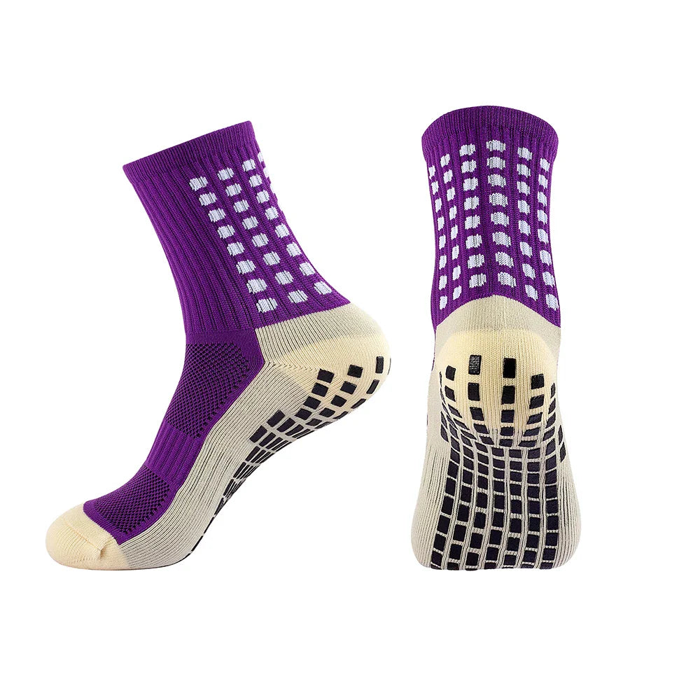 Luxury MagiMobo Grip Non-Slip Mid-Calf Football Socks for Men made from durable nylon, showcasing superior design for optimal performance.