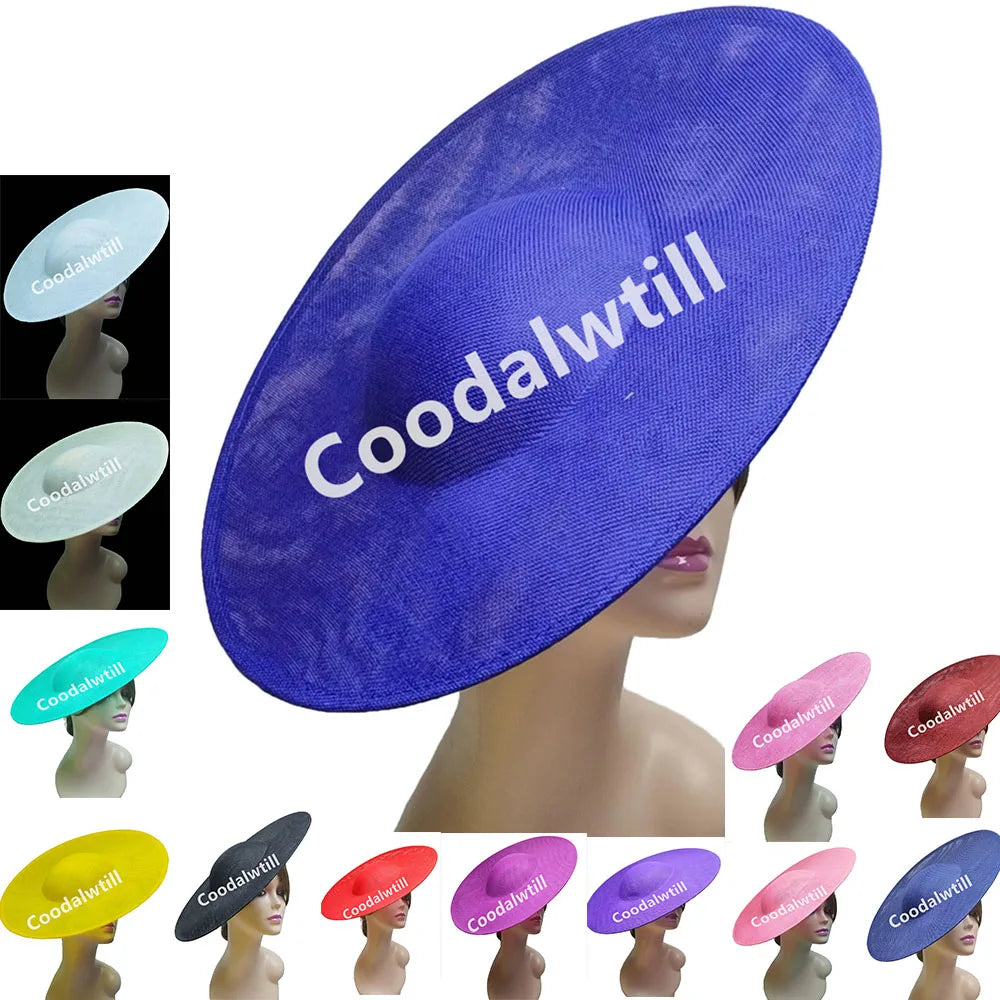 Stylish ladies derby hat headpiece, 40CM fascinator base crafted in premium polyester, ideal for church races and special occasions.