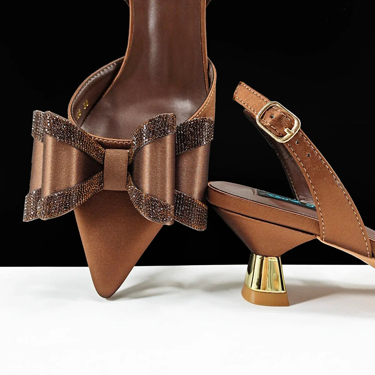 Stylish pointed toe shoes showcasing a high heel design with luxurious satin upper material, perfect for spring and autumn occasions.