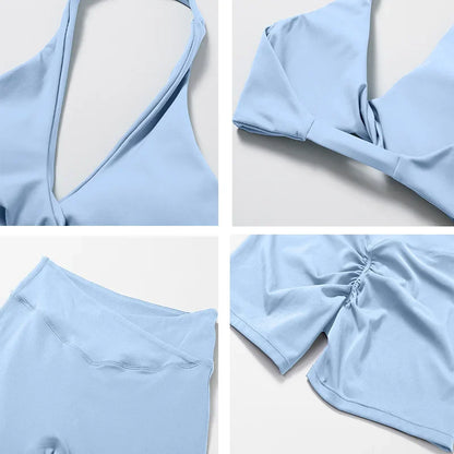 Elegant and stylish women's training outfit with scrunch detail for enhanced silhouette, perfect for fitness enthusiasts seeking comfort and support.