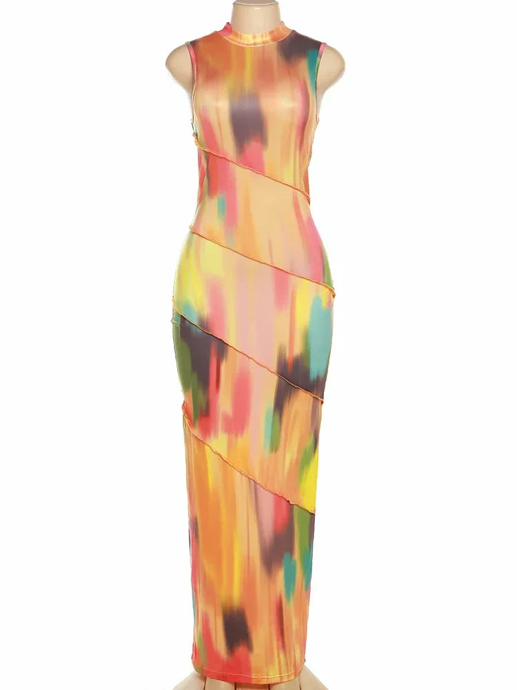 Close-up view of the luxurious fabric of the BWQ Maxi Dress for Women, crafted from high-quality polyester and spandex blend, ideal for a flattering silhouette.