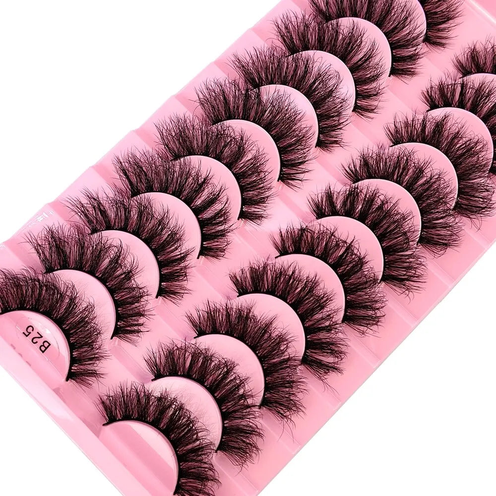 Elegant strip lashes made from high-quality faux mink, ideal for achieving a natural yet striking appearance.