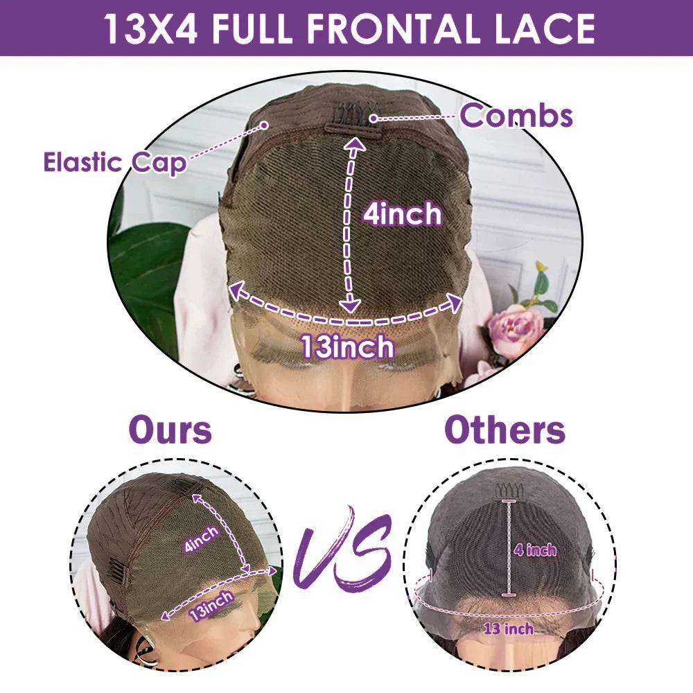 Detailed image of the Swiss lace material used in the Luxurious 13x4 Straight Short Bob Wig, highlighting its quality and perfect fit for a seamless natural look.