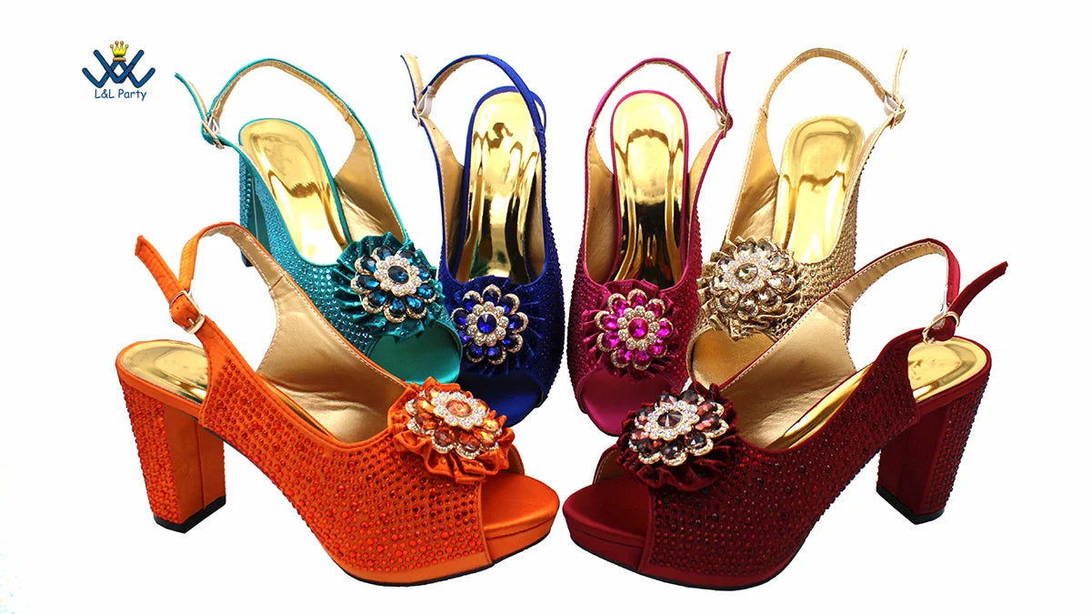 Stylish luxury magenta peep toe party pumps with a square heel, offering an ideal combination of comfort and elegance for special occasions.