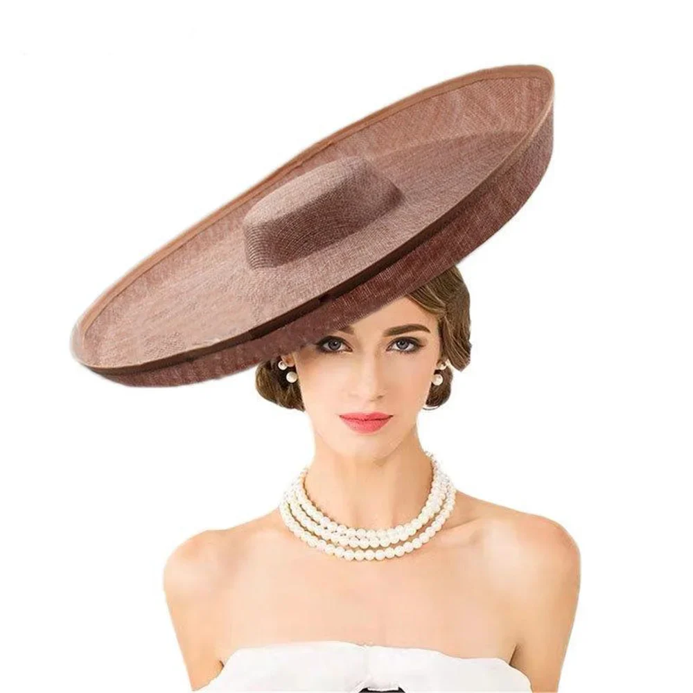 Elegant 42CM women's fascinator base hat, perfect for weddings and derby events, featuring a stylish hair clip design.