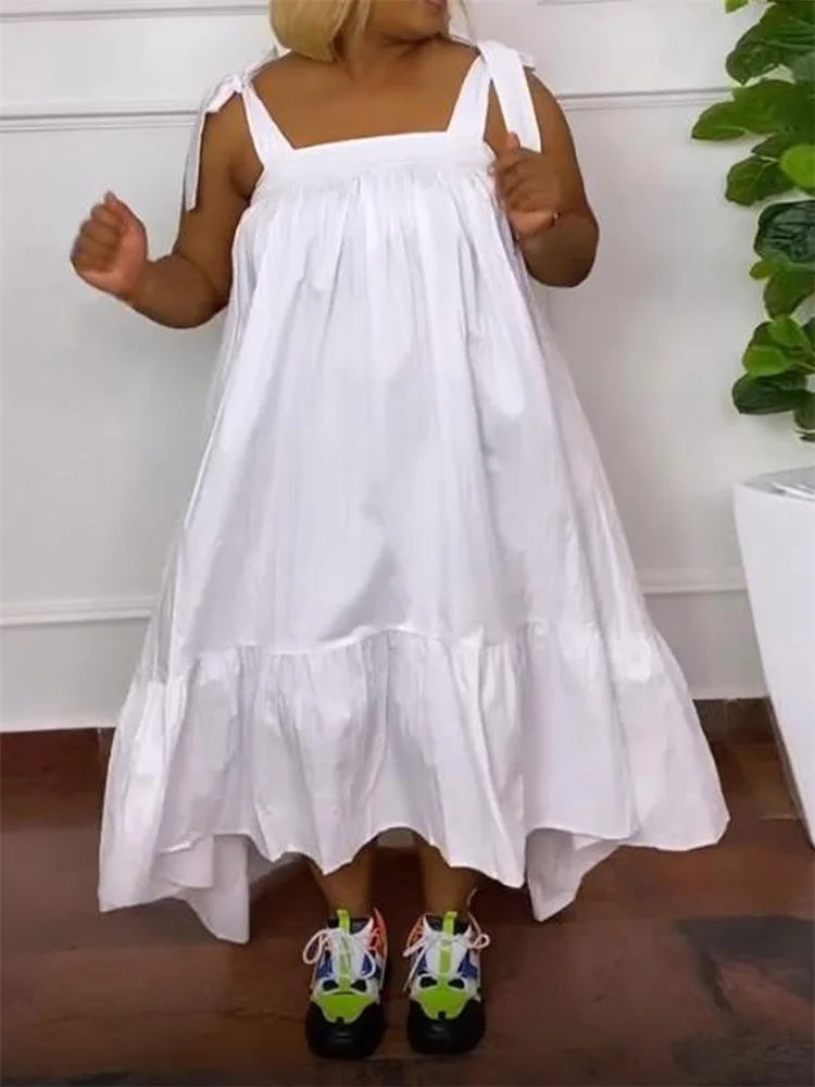 Wmstar plus size maxi dress in an elegant green hue, featuring a comfortable sleeveless style ideal for upscale evening occasions.