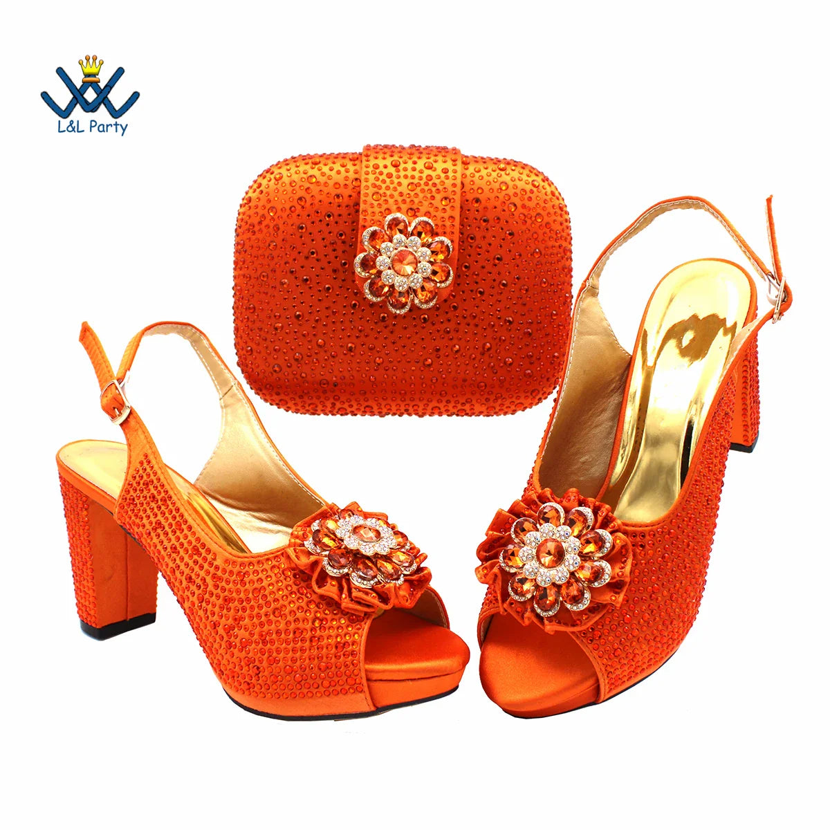 Matching luxury magenta handbag featuring exquisite crystal accents, perfectly complementing the party pumps.