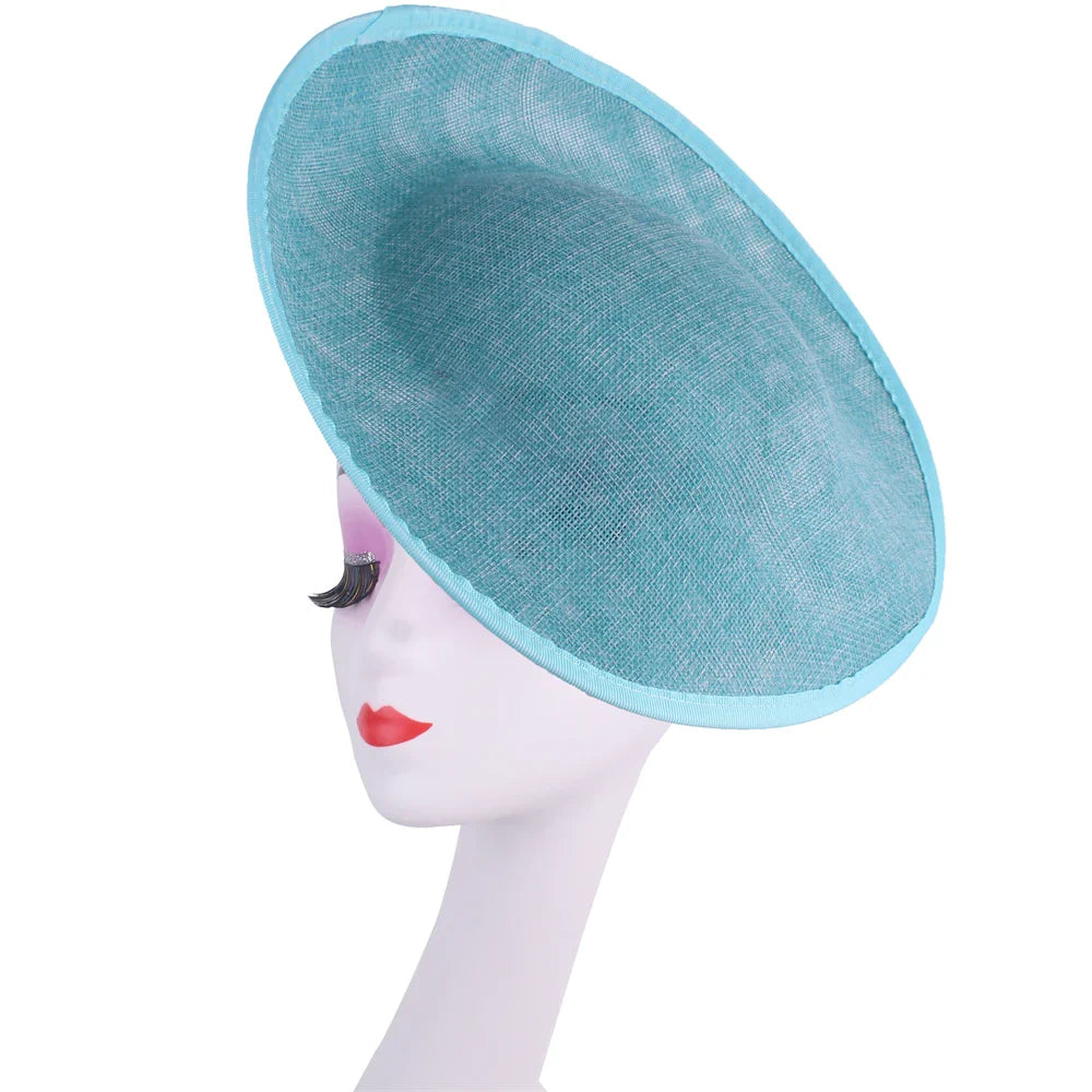 Chic 30CM round fascinator cap base displayed in plaid pattern, perfect for crafting exquisite hair accessories for weddings and celebrations.