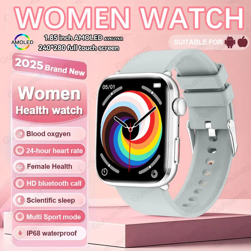 Sophisticated smartwatch designed for women, offering stylish functionality and a sleek design for the modern woman.