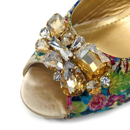 Elegant Venus Chan gold colour matching sandals and bag set with thick spike heels, perfect for women's luxury fashion.