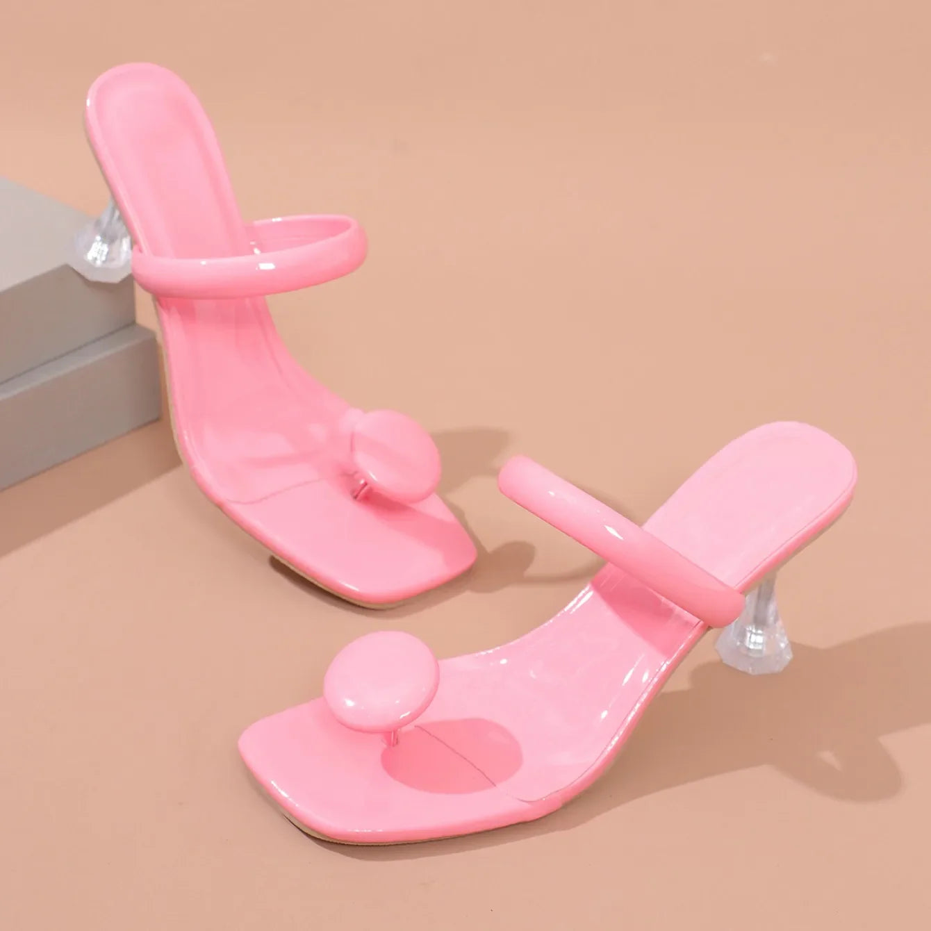 Chic PU high heel sandals for women, designed with a sophisticated thin heel and stylish buckle for a stunning look.