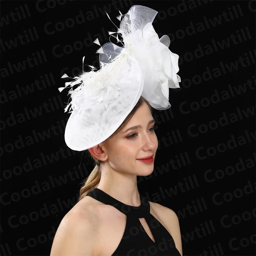 Chic fashion statement purple fascinator hat, elegantly designed for women seeking to elevate their look at special occasions like spring weddings.