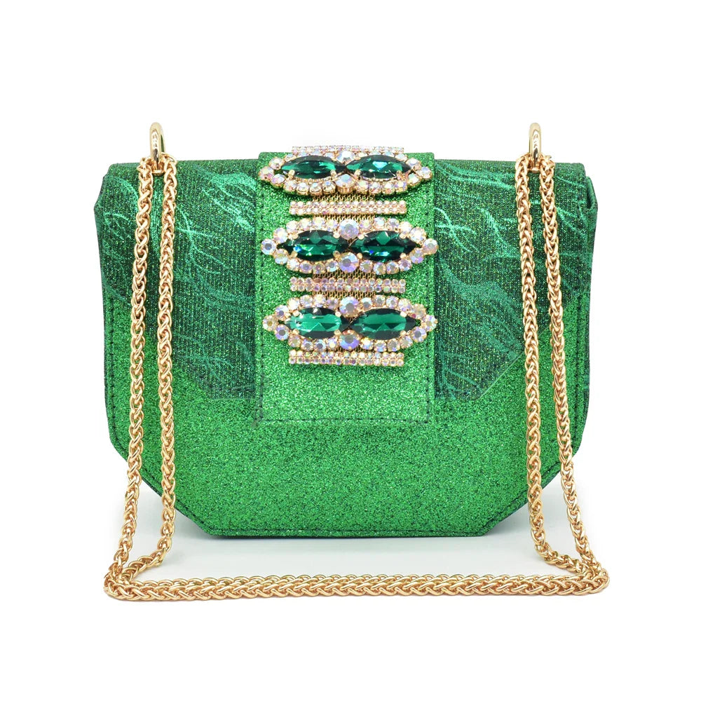 Exquisite women's shoe and bag set in gold, showcasing a stylish butterfly-knot design and perfect for upscale events.