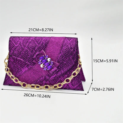 Exquisite women's shoe and bag set in luxurious Italian style, showcasing striking rhinestone accents, perfect for parties and weddings.