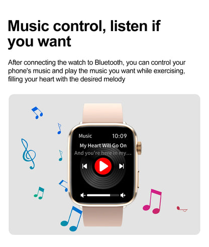 Luxury AI Diagnosis NFC Smart Watch for Women with 1.85 inch AMOLED Display, Heart Rate Monitoring, and Elegant Design.