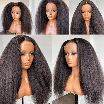 Yaki Straight 360 Lace Frontal Wig featuring silky straight Remy human hair, showcasing a luxurious 13x6 HD lace design tailored for elegance.
