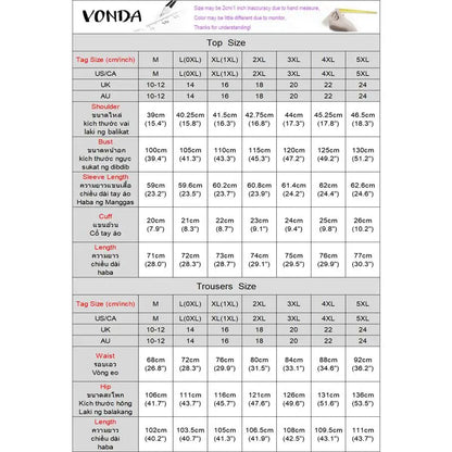 Chic long sleeve polka dot shirt from VONDA, designed for women in a 5XL size, perfect for casual outings.