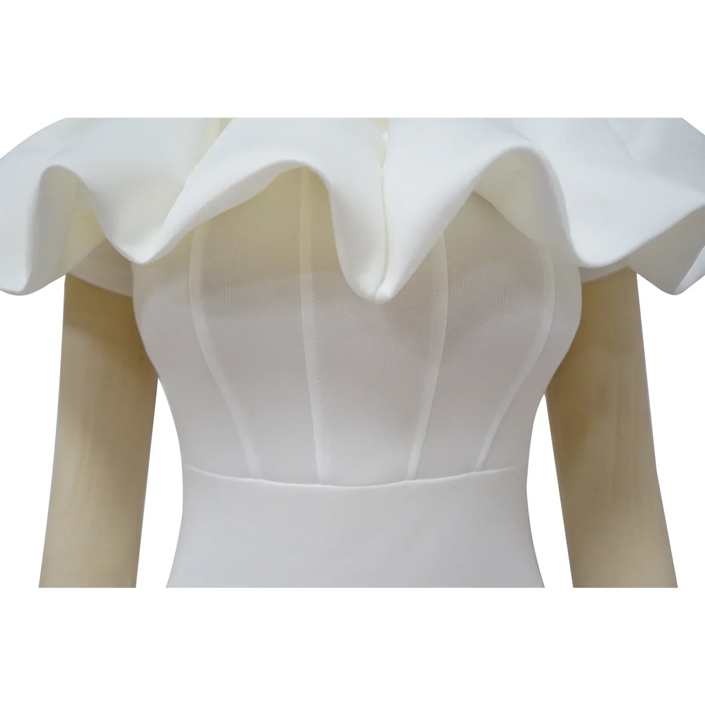 The elegant Off Shoulder Mermaid Evening Dress displayed on a model, accentuating the dress's charm and stylish silhouette perfect for evening events.