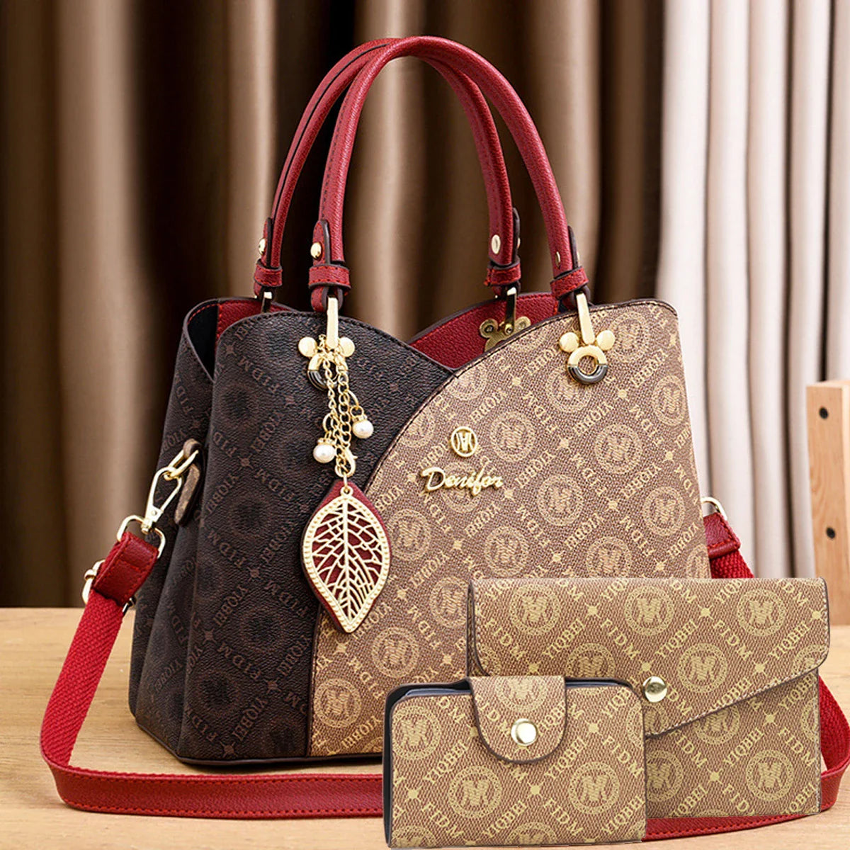 Stylish arrangement of three elegant tote bags in ivory white, highlighting the versatile storage pockets and magnetic closure details.