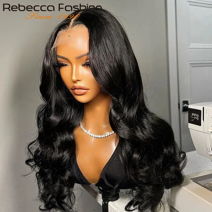 High-quality Brazilian human hair 180D Lace Front Wig with body wave curls, measuring 18-24 inches, ideal for sophisticated hairstyles.