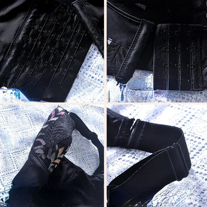 Chic back-closure wireless bra featuring exquisite embroidery, crafted for women looking for a blend of style and support.