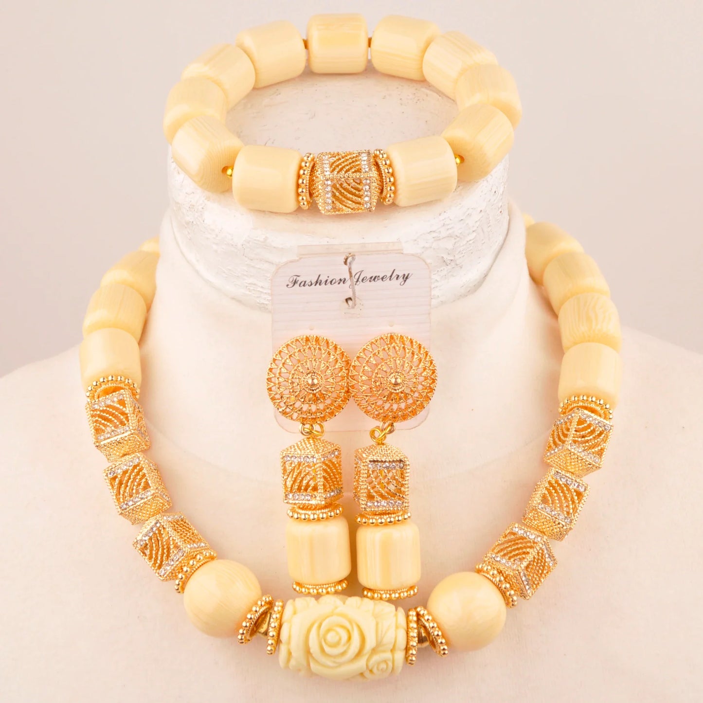 Elegant bridal necklace adorned with vibrant coral beads, capturing the essence of Nigerian culture and style, ideal for modern brides.